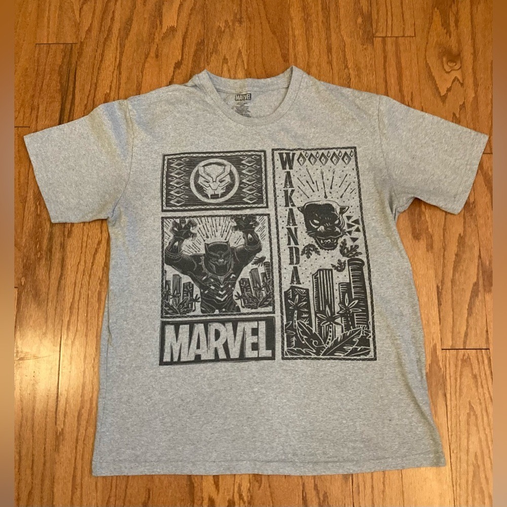 Marvel Black Panther Wakanda Graphic T-Shirt Mens Large Grey Heather‎